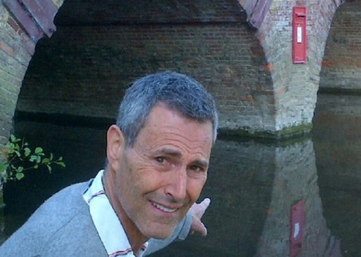 Uri Geller pointing at mystery Sonning-on-Thames letterbox PIC: BBC