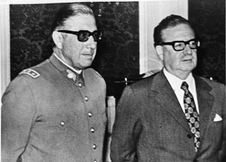 Chilean President Salvador Allende (R) and Commander of the Army General Augusto Pinochet