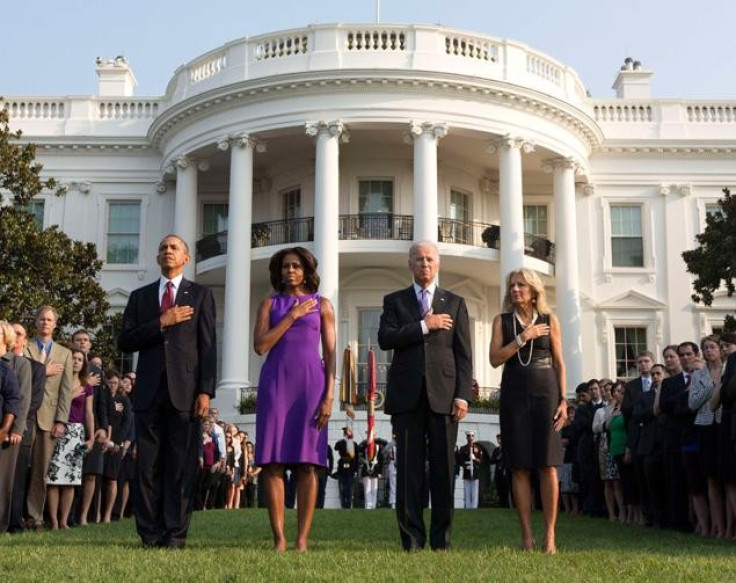 The Obamas and Bidens, along with White House staff, pay respect to 9/11 victims (Reuters)