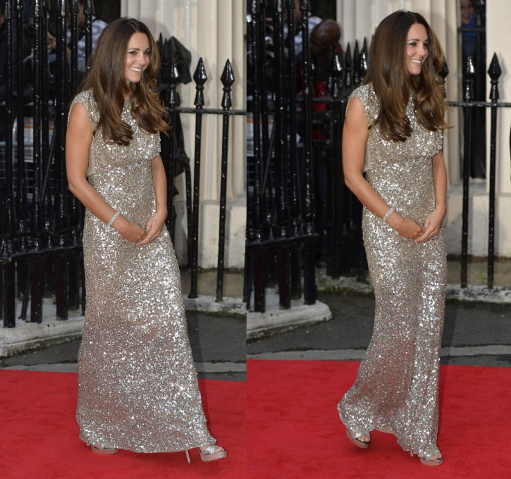 An all-glittering affair! Kate's dress featured sparkling silver sequins all over it. (Reuters)