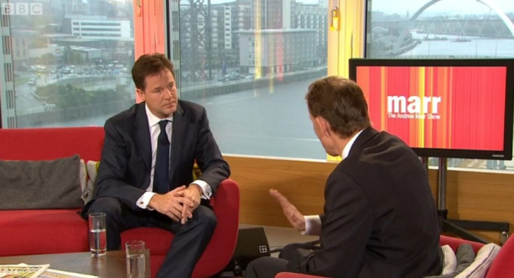 Andrew Marr, right, interviews Nick Clegg