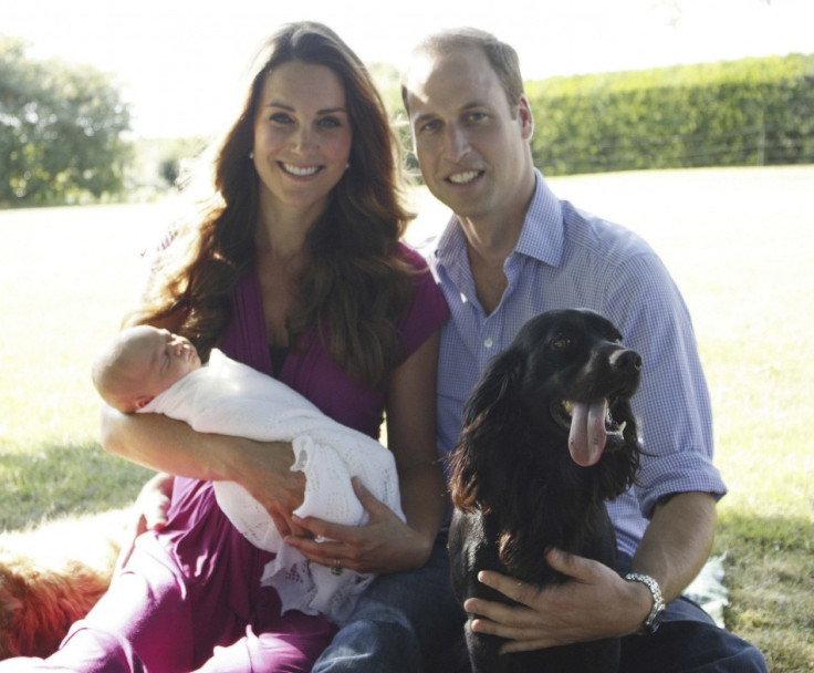 Prince William seen here with Kate, Prince George and their pet dog, cocker spaniel Lupo has swapped military life for family life