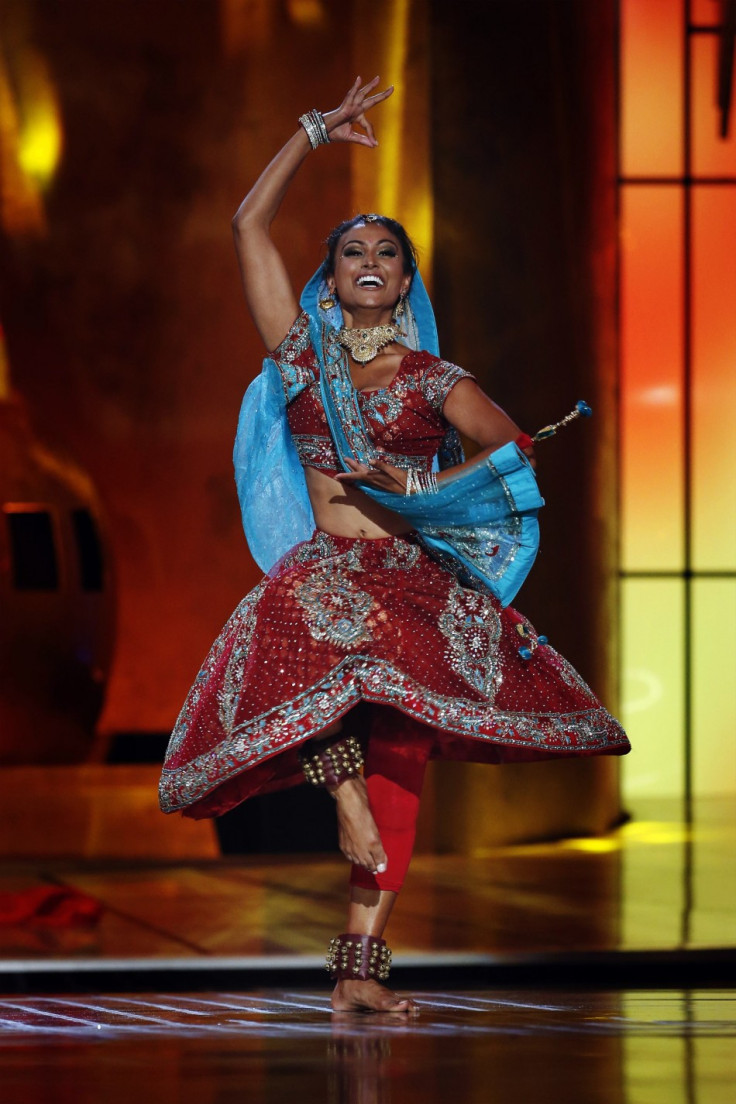 Nina Davuluri performs a traditional Indian dance during the 2014 Miss America Pageant. She is the first contestant of Indian origin to win the pageant. (REUTERS/Lucas Jackson)