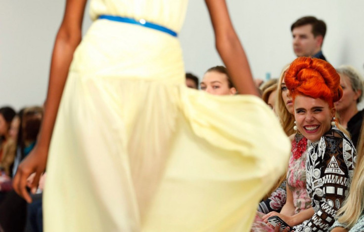 Singer Paloma Faith watches the presentation of the Matthew Williamson Spring/Summer 2014 collection during London Fashion Week September 15, 2013. (REUTERS/Suzanne Plunkett)