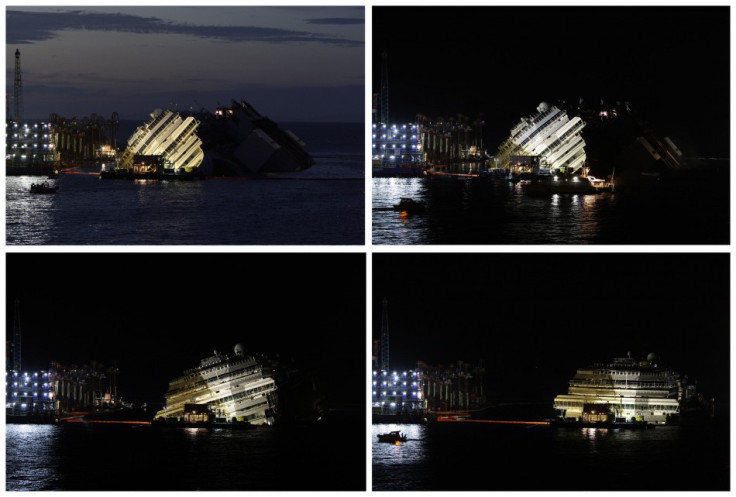 Costa Concordia set upright