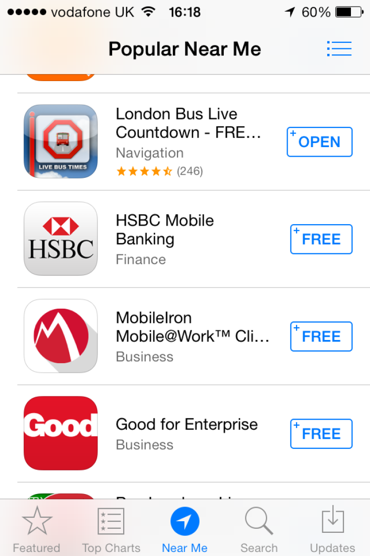 iOS popular apps near me