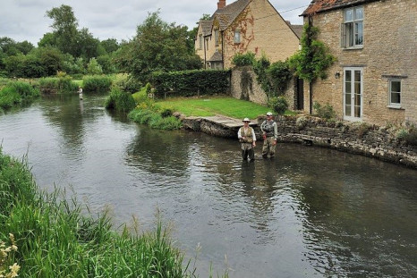 The River Coln in Fairford, where the skeleton of an African woman has been found PIC: Reuters