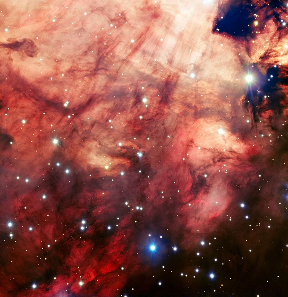 Smoky Pink Core of the Omega Nebula