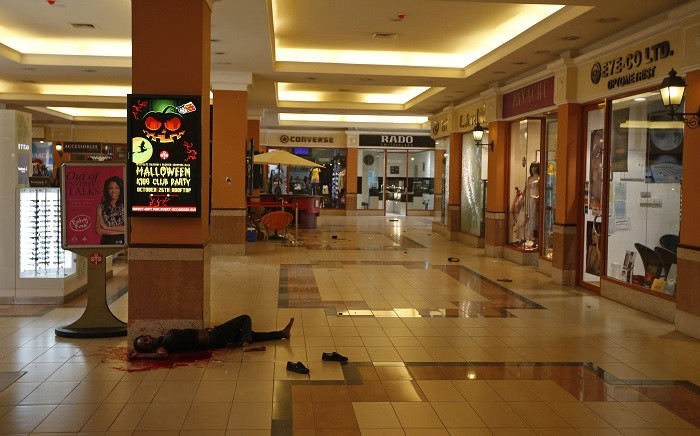 A womans body in Westgate shopping centre in Nairobi