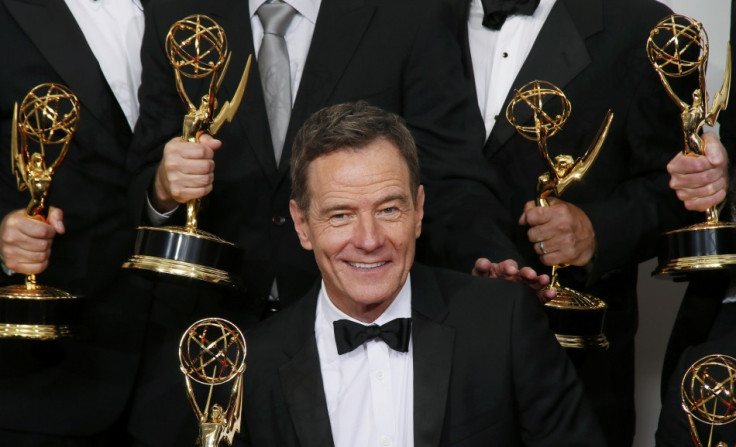 Actor Bryan Cranston from Breaking Bad poses with his award for Outstanding Drama Series award. He plays the lead character in the crime series. (Reuters)