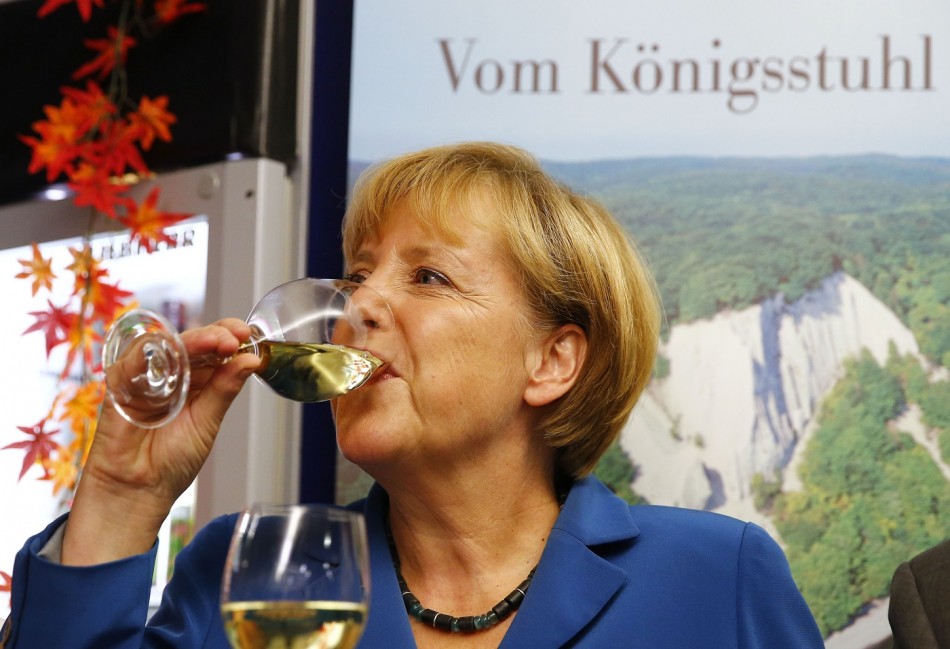 Angela Merkel drinks Wine