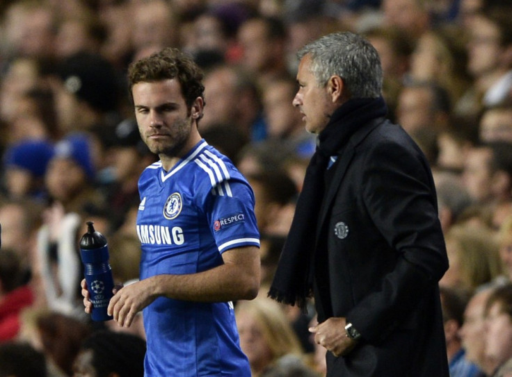 Juan Mata and Jose Mourinho