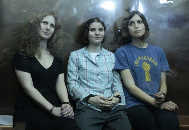 Pussy Riot's Maria Alyokhina (left), Yekaterina Samutsevich and Nadezhda Tolokonnikova
