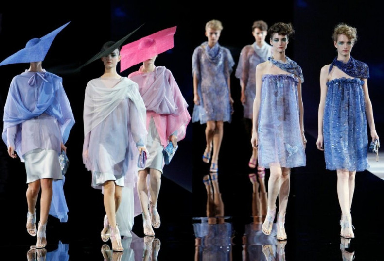 Armani also included hats in his spring/summer collection. (Photo: REUTERS/Alessandro Garofalo)