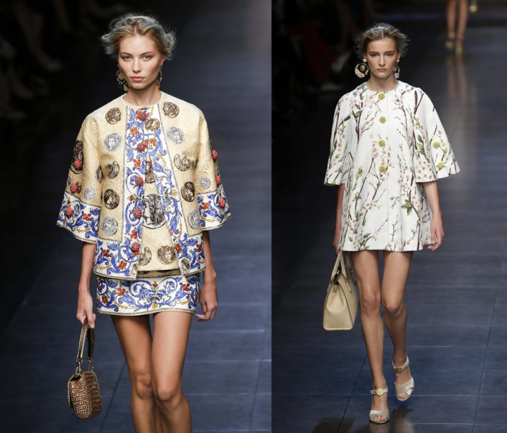 Jackets are in at Milan Fashion Week. Models present jackets with floral patterns from Dolce