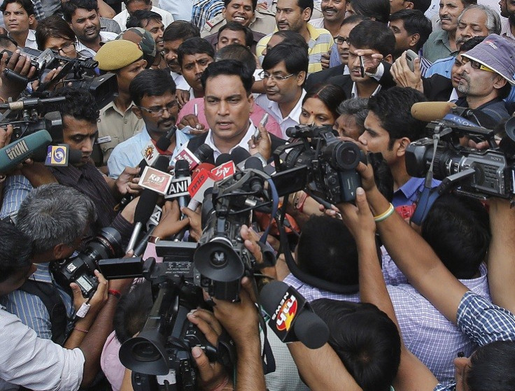 Lawyer AP Singh addresses Press during trial of Delhi bus rapists PIC: Reuters