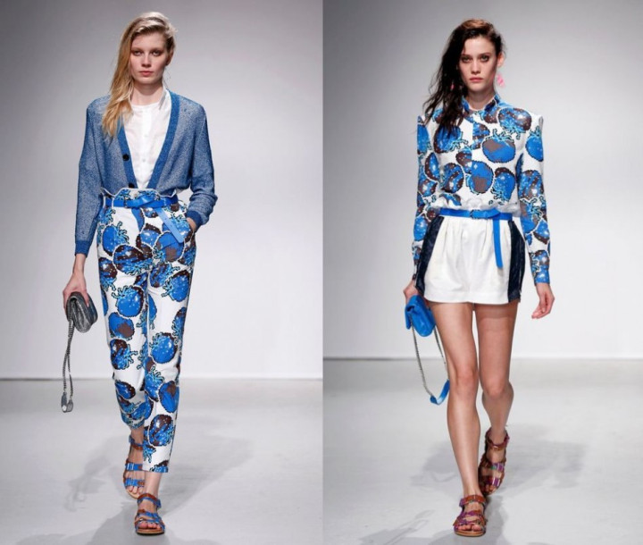 Bright hues and broad prints are among the latest offering by French designer Julien David's Spring/Summer 2014 women's ready-to-wear collection. (Photo: Reuters) Bright hues and broad prints are among the latest offering by French designer Julien David's Spring/Summer 2014 women's ready-to-wear collection. (Photo: Reuters)