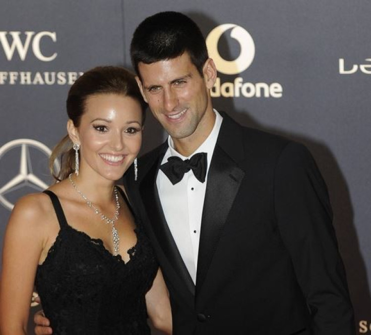 Tennis player Novak Djokovic (R) and Jelena Ristic