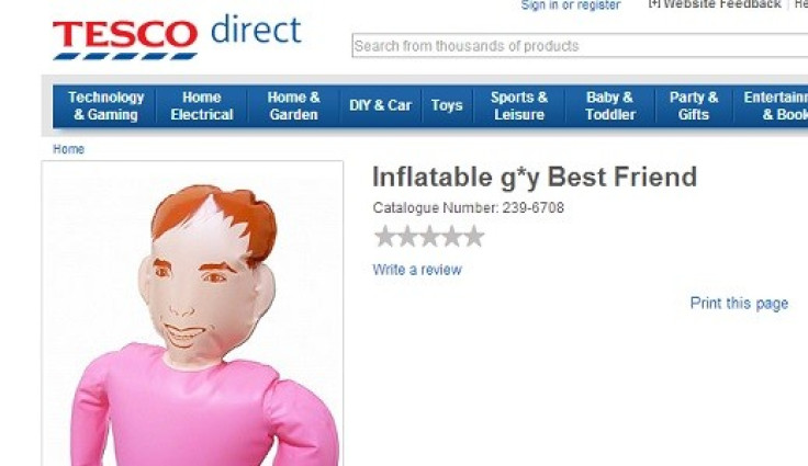 The word 'gay' was also censored on Tesco's website