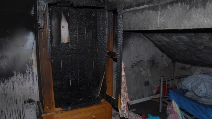 The wardrobe where Allen started the blaze (Lancashire Police)