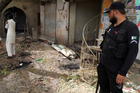 Aftermath of a bomb in Pakistan