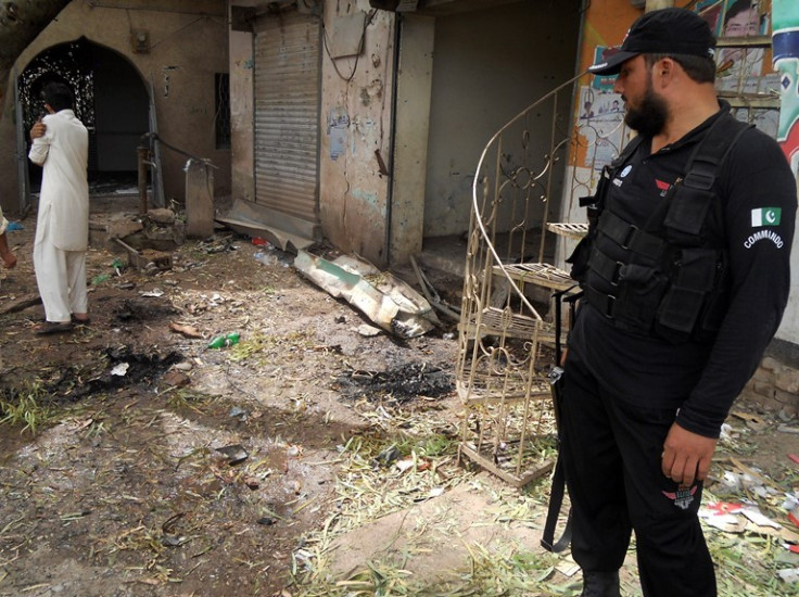 Aftermath of a bomb in Pakistan