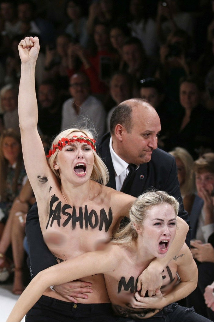 Femen protesters at Paris show grapple with security