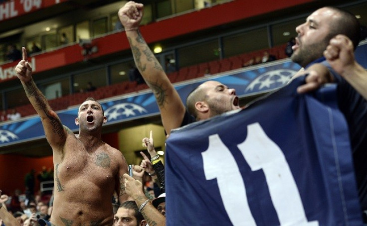 Napoli fans made their presence against Arsenal at the Emirates Stadium PIC: Reuters