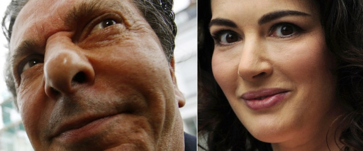 Charles Saatchi (l) and former wife Nigella Lawson