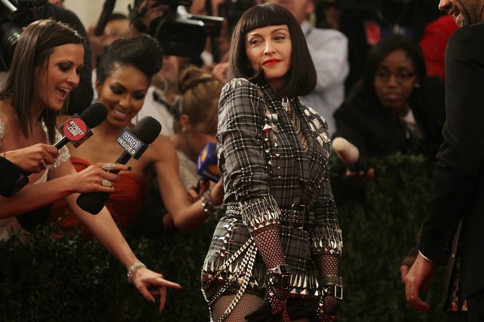 Singer Madonna at the Metropolitan Museum of Art Costume Institute Benefit for the opening of "PUNK: Chaos to Couture" in New York.