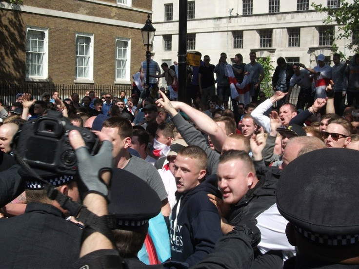 EDL protest near Downing Street against killing of soldier Lee Rigby