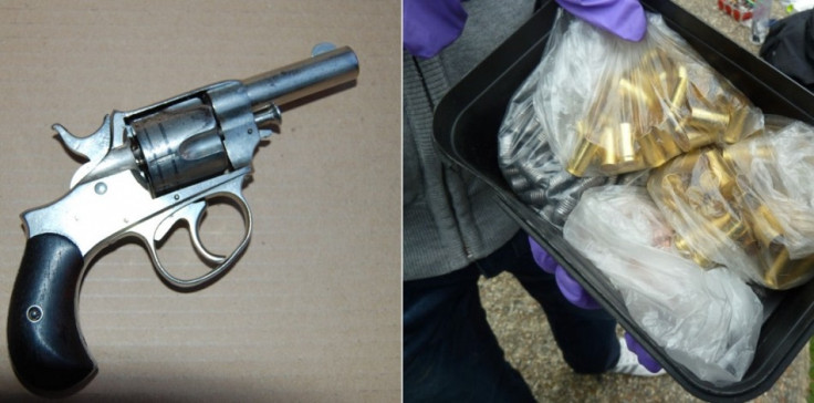 Antique revolver (l) and ammo made by Thomas Keatley PIC: Met Police