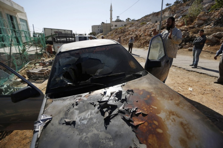 Cars fire west bank
