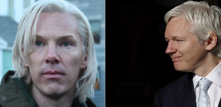 Benedict Cumberbatch (l) as Julian Assange in The Fifth Estate