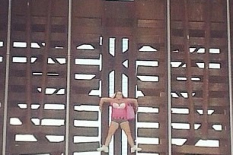 Ms McGowan is left hanging as the bridge raises.