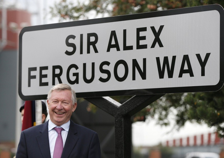 Former Manchester Utd boss Sir Alex Ferguson unveils road named in his honour near Old Trafford PIC: Reuters