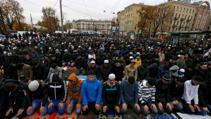Muslims attend an Eid al-Adha worship in St. Petersburg. (Photo: Reuters)