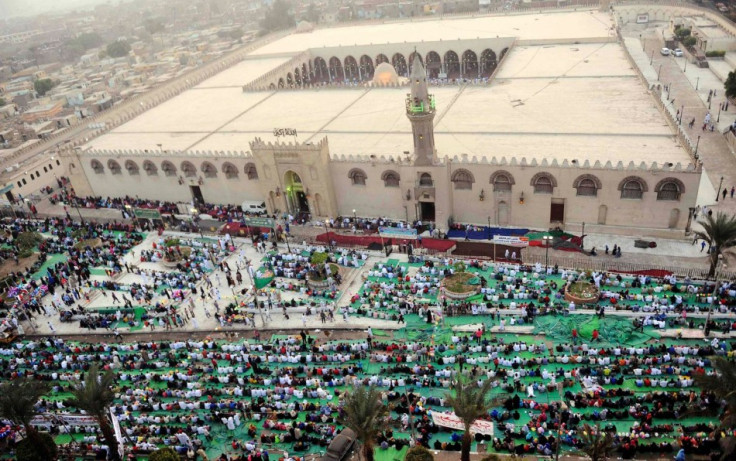 Muslims pray during Eid al-Adha ceremony in Cairo. (Photo: Reuters)