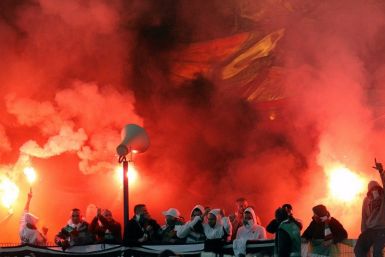 Polish football hooligans make their presence felt at a Legia Warsaw v Lech Poznan match PIC: Reuters