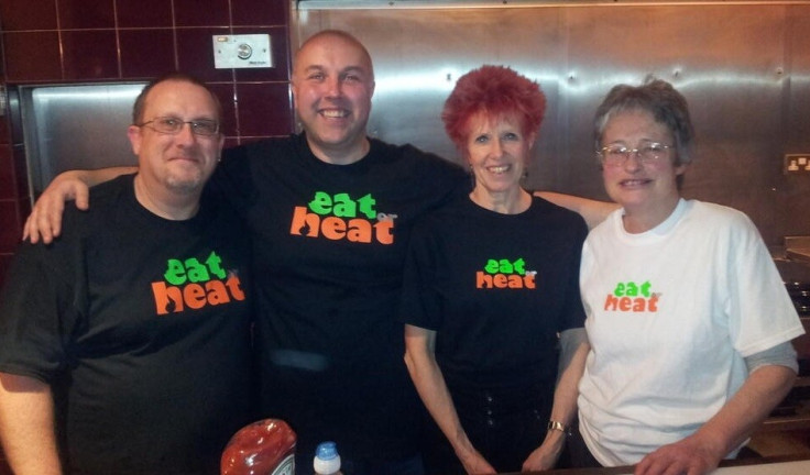 Gary Nash (far left) with volunteers at Heat or Eat in Walthamstow, east London PIC: Gary Nash