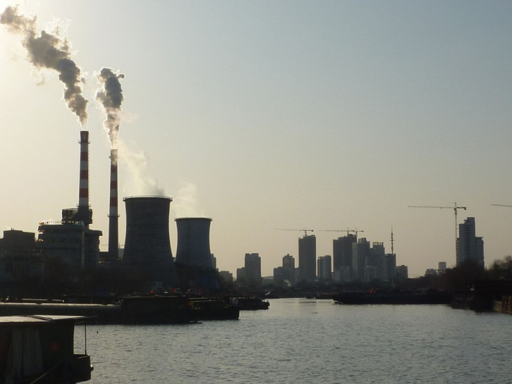 An industrial area, with a power plant, south of Yangzhou's downtown, China