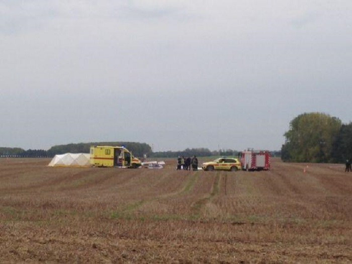 Crash scene in Marchovelette in South Belgium