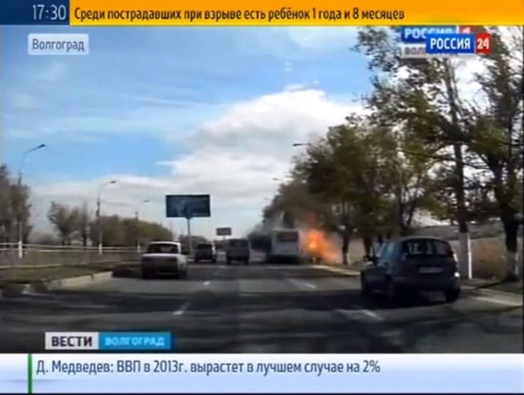 Picture of the Volgograd bus as it explodes