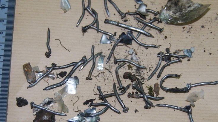 Police released an image of the nails used in Lapshyn’s homemade bomb (West Midlands Police)