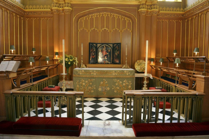 A general view shows the interior of the Chapel Royal at St James's Palace in central London