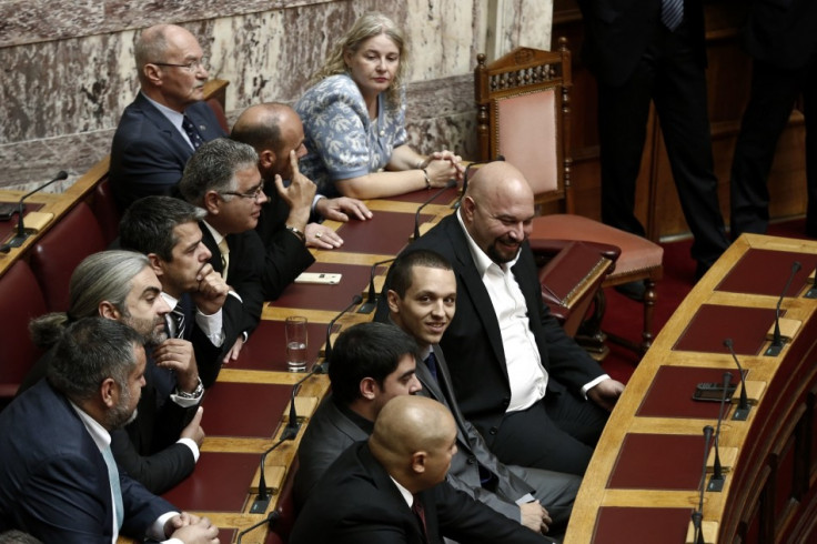 Golden Dawn MPs in Greek parliament