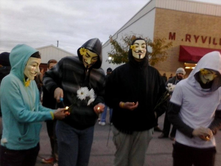 Supporters of the hacktavist group Anonymous also attended