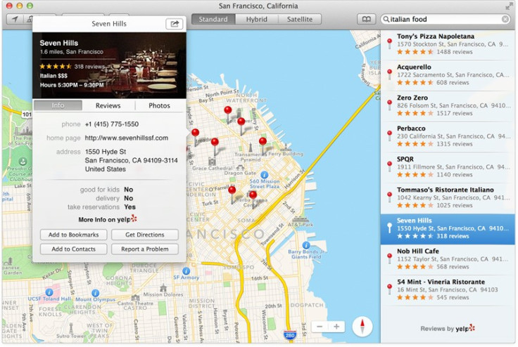 OS X Mavericks Maps