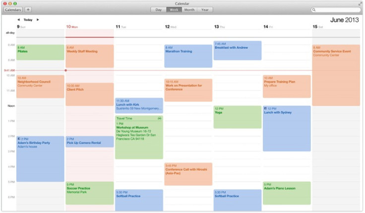 OS X Mavericks Calendar