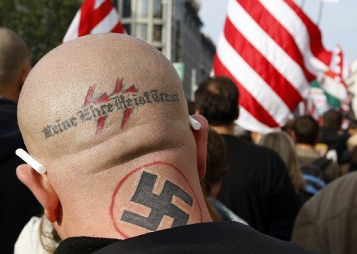 A supporter of the Jobbik party attends a rally in Budapest (Reuters)